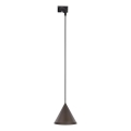 Luster na sajli za 1-fazni tračni sustav CONO 1xE27/15W/230V crna/smeđa