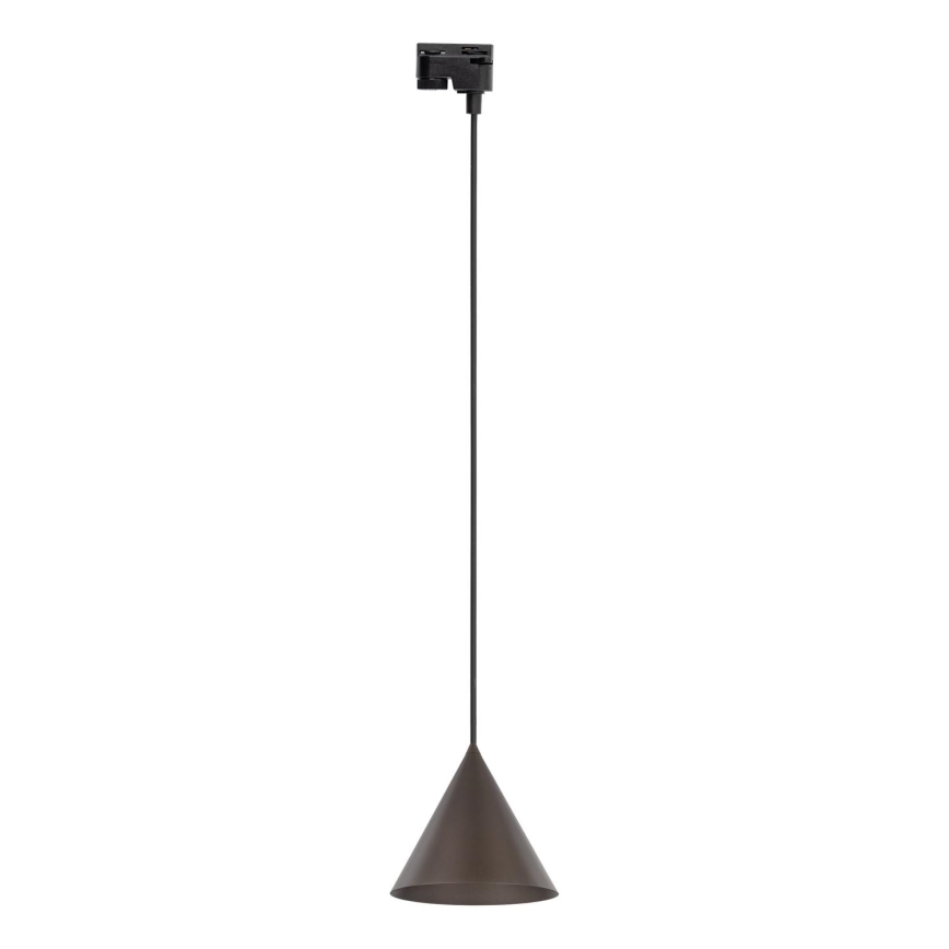 Luster na sajli za 1-fazni tračni sustav CONO 1xE27/15W/230V crna/smeđa