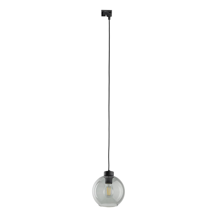 Luster na sajli za 1-fazni tračni sustav CUBUS 1xE27/15W/230V crna/dimna crna