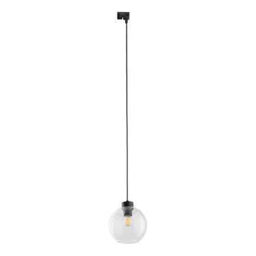 Luster na sajli za 1-fazni tračni sustav CUBUS 1xE27/15W/230V crna/prozirna