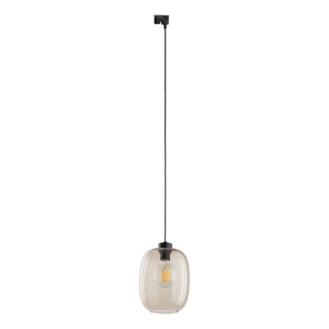 Luster na sajli za 1-fazni tračni sustav ELIO 1xE27/15W/230V crna/dimna bež