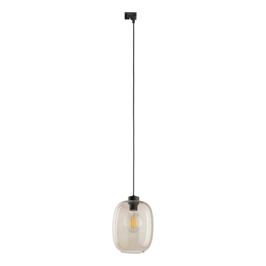 Luster na sajli za 1-fazni tračni sustav ELIO 1xE27/15W/230V crna/dimna bež