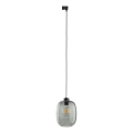 Luster na sajli za 1-fazni tračni sustav ELIO 1xE27/15W/230V crna/dimna crna