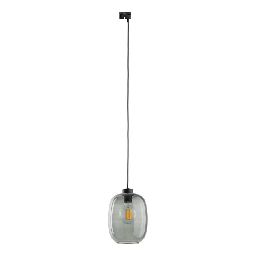 Luster na sajli za 1-fazni tračni sustav ELIO 1xE27/15W/230V crna/dimna crna