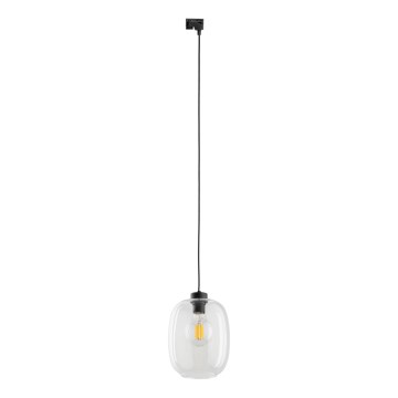 Luster na sajli za 1-fazni tračni sustav ELIO 1xE27/15W/230V crna/prozirna