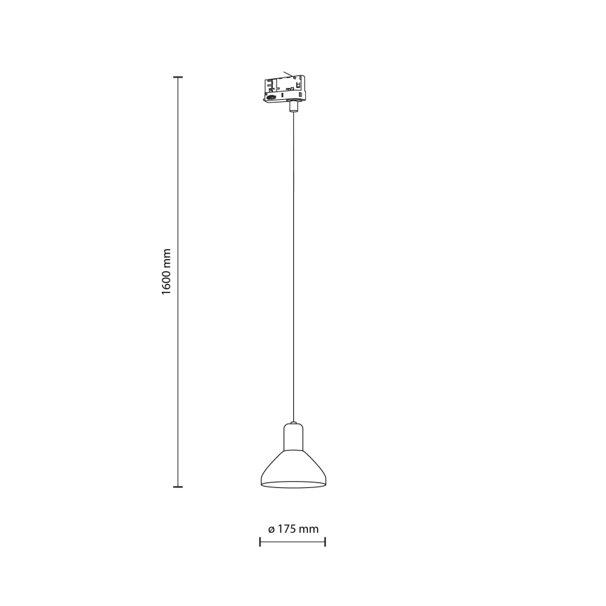 Luster na sajli za 3-fazni tračni sustav NEO 1xE27/15W/230V crna/dimna crna