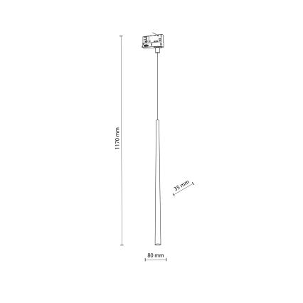 Luster na sajli za 3-fazni tračni sustav PIANO 1xG9/8W/230V crna