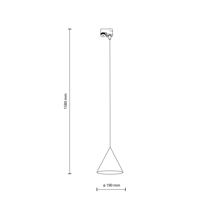 Luster na sajli za 1-fazni tračni sustav CONO 1xE27/15W/230V crna/siva
