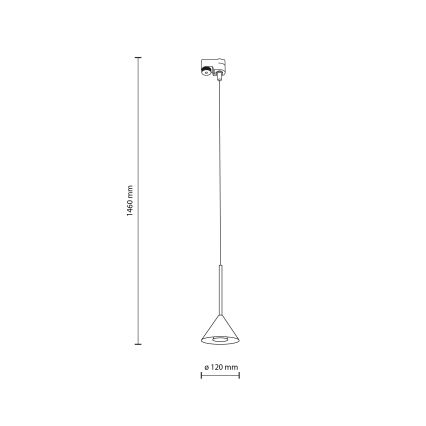 Luster na sajli za 1-fazni tračni sustav CONO MINI 1xGU10/10W/230V crna