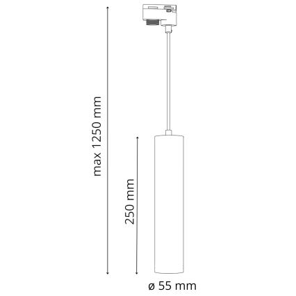 Luster na sajli za tračni sustav MARIBEL 3xGU10/10W/230V + 1 m sustav vodilica bijela