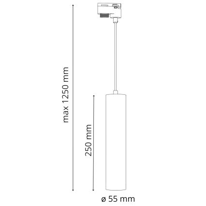 Luster na sajli za tračni sustav MARIBEL 3xGU10/10W/230V + 1 m sustav vodilica crna