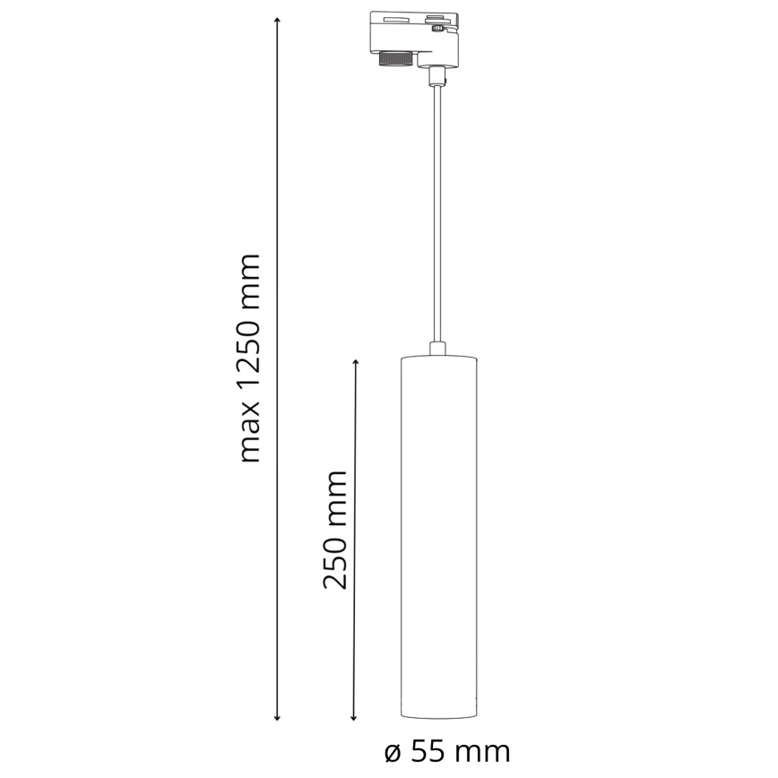 Luster na sajli za tračni sustav MARIBEL 3xGU10/10W/230V + 1 m sustav vodilica crna