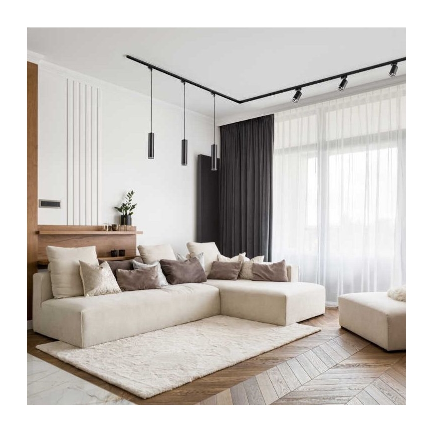 Luster na sajli za tračni sustav PARIS 1xGU10/10W/230V crna