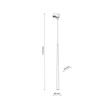 Luster na sajli za tračni sustav PIANO 1xG9/8W/230V crna