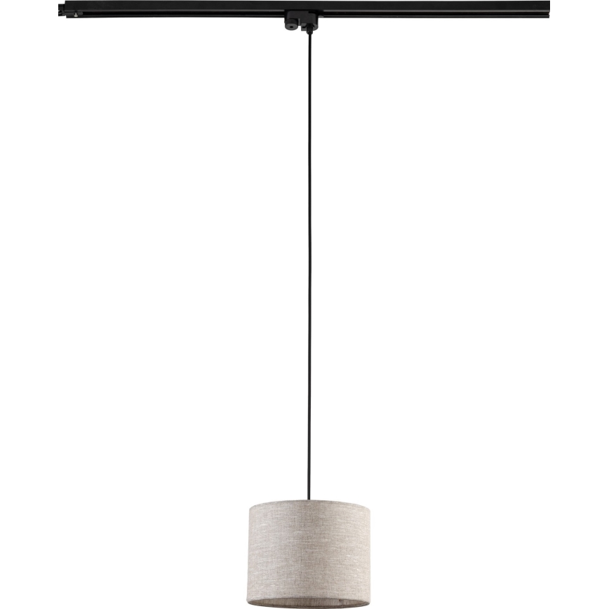 Luster na sajli za 1-fazni tračni sustav TRACER 1xE27/15W/230V pr. 20 cm crna/siva
