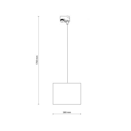 Luster na sajli za 1-fazni tračni sustav TRACER 1xE27/15W/230V pr. 38 cm crna/smeđa