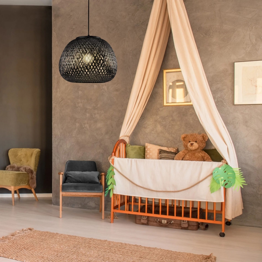 Luster na sajli ZANZIBAR 1xE27/20W/230V pr. 35 cm bambus