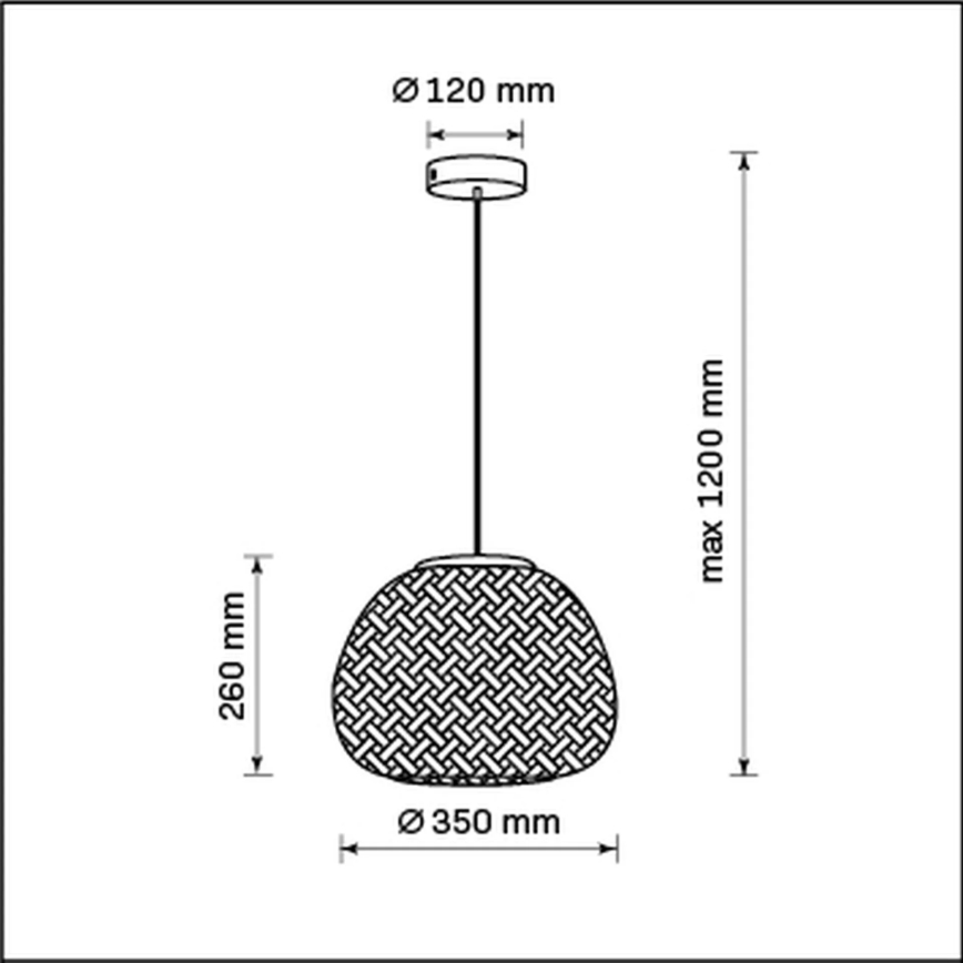 Luster na sajli ZANZIBAR 1xE27/20W/230V pr. 35 cm bambus