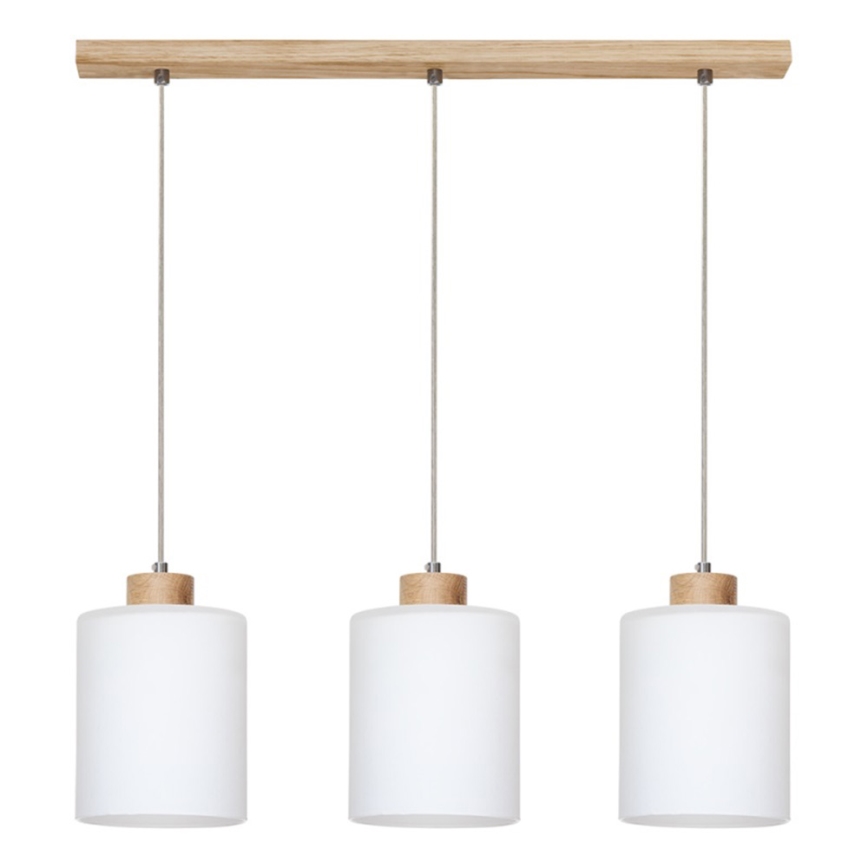 Luster na sajli ZEFIR 3xE27/60W/230V hrast