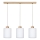 Luster na sajli ZEFIR 3xE27/60W/230V hrast