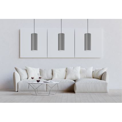 Luster na sajli ZIK 1xE27/40W/230V pr. 10 cm siva
