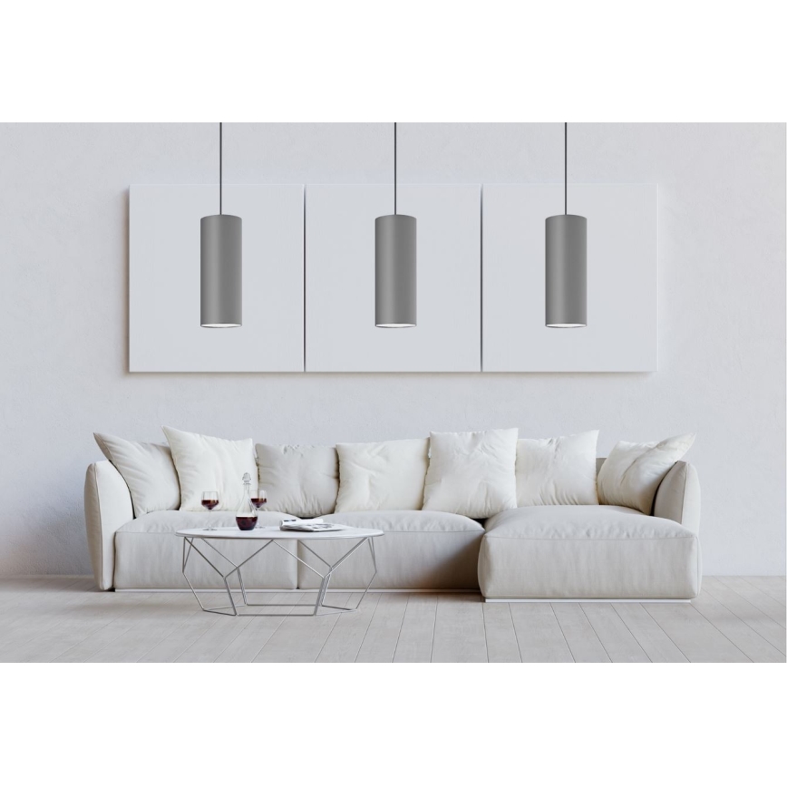 Luster na sajli ZIK 1xE27/40W/230V pr. 10 cm siva