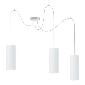 Luster na sajli ZIK 3xE27/40W/230V pauk bijela