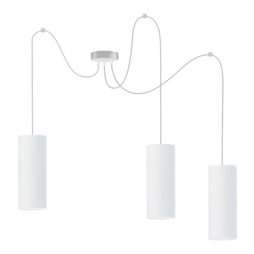 Luster na sajli ZIK 3xE27/40W/230V pauk bijela