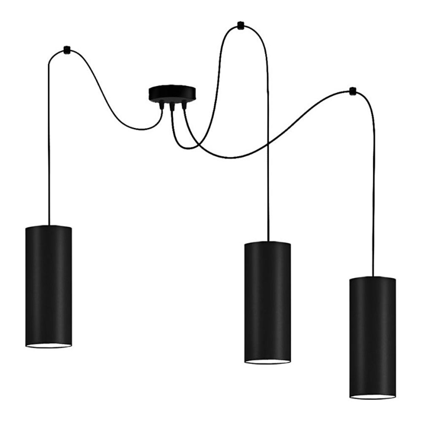Luster na sajli ZIK 3xE27/40W/230V pauk crna
