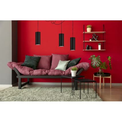 Luster na sajli ZIK 3xE27/40W/230V pauk crna