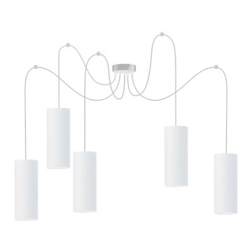 Luster na sajli ZIK 5xE27/40W/230V pauk bijela
