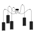 Luster na sajli ZIK 5xE27/40W/230V pauk crna