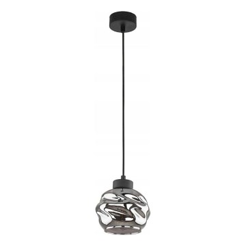 Luster na sajli ZULIA 1xE27/15W/230V crna/zadimljena crna