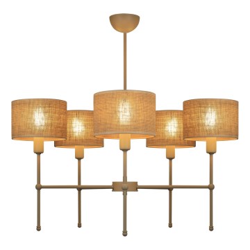 Luster na šipci MADELA 5xE14/40W/230V juta/bež