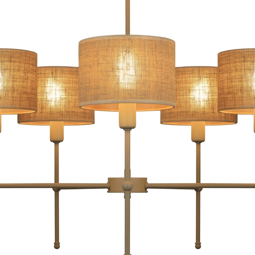 Luster na šipci MADELA 5xE14/40W/230V juta/bež