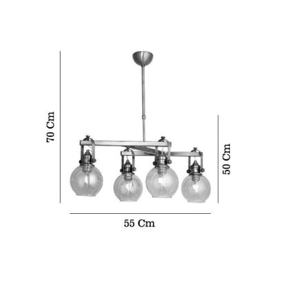 Luster na šipci POLINO 4xE27/40W/230V brončani