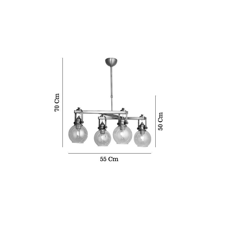Luster na šipci POLINO 4xE27/40W/230V brončani