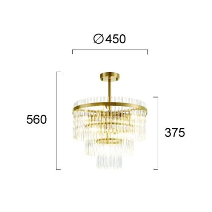 Luster na šipci SABRINA 7xE14/40W/230V zlatna