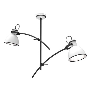 Luster na šipci ZUMBA 2xE27/60W/230V bijeli/crni