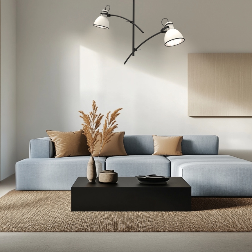 Luster na šipci ZUMBA 2xE27/60W/230V bijeli/crni