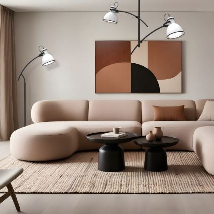 Luster na šipci ZUMBA 2xE27/60W/230V bijeli/crni