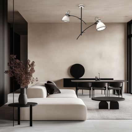 Luster na šipci ZUMBA 2xE27/60W/230V bijeli/crni