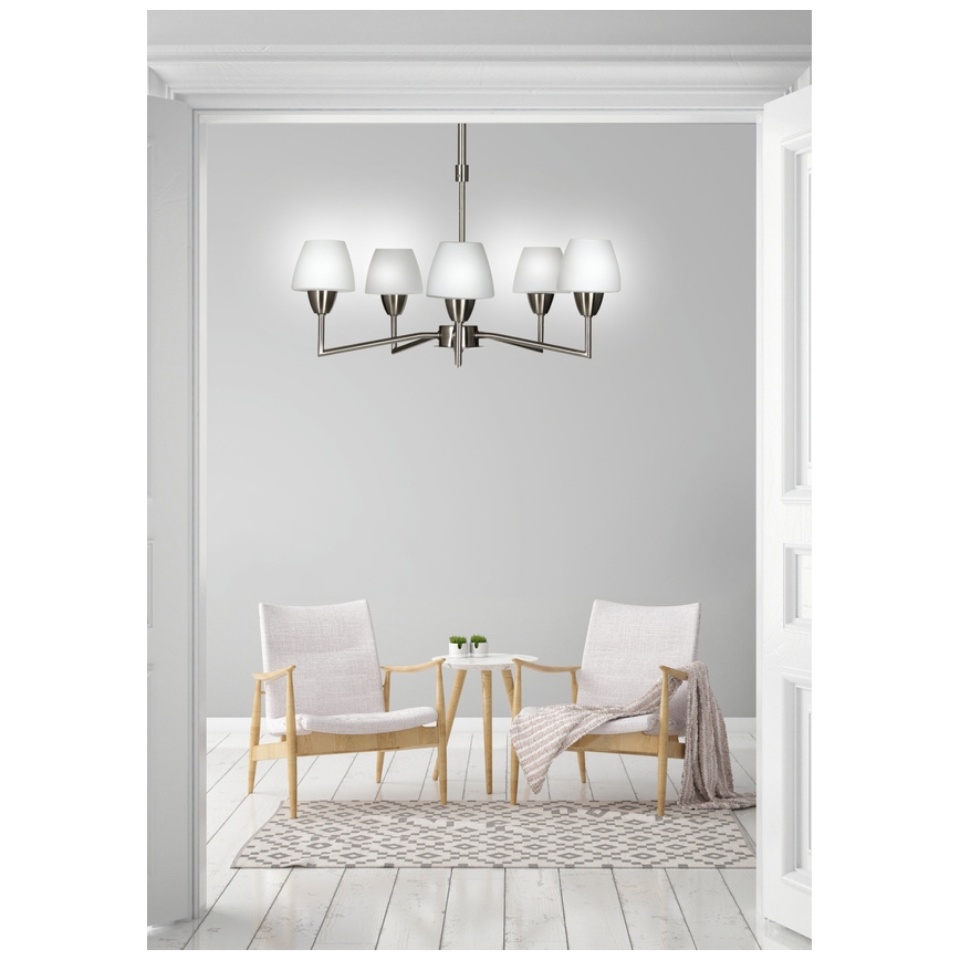Luster na šipki TOGO 5xG9/40W/230V matni krom/bijela