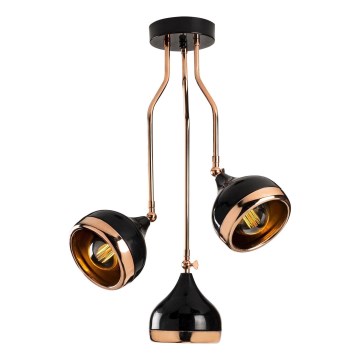 Luster na šipki YILDO 3xE27/40W/230V crna/mjed