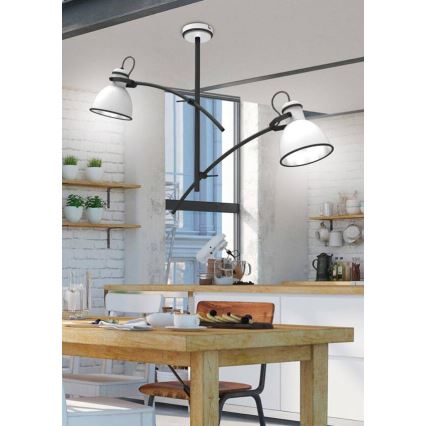 Luster na šipki ZUMBA 2xE27/60W/230V bijela/crna