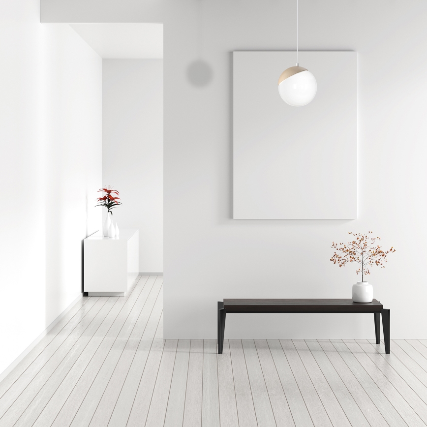 Luster na sajli SFERA WOOD 1xE14/40W/230V
