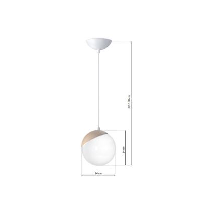 Luster na sajli SFERA WOOD 1xE14/40W/230V