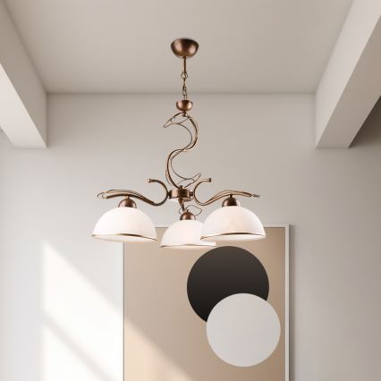 Luster na stalku COBRA 3xE27/60W/230V bronza/patina