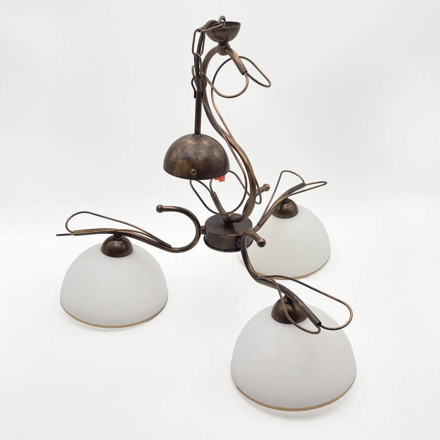 Luster na stalku COBRA 3xE27/60W/230V bronza/patina