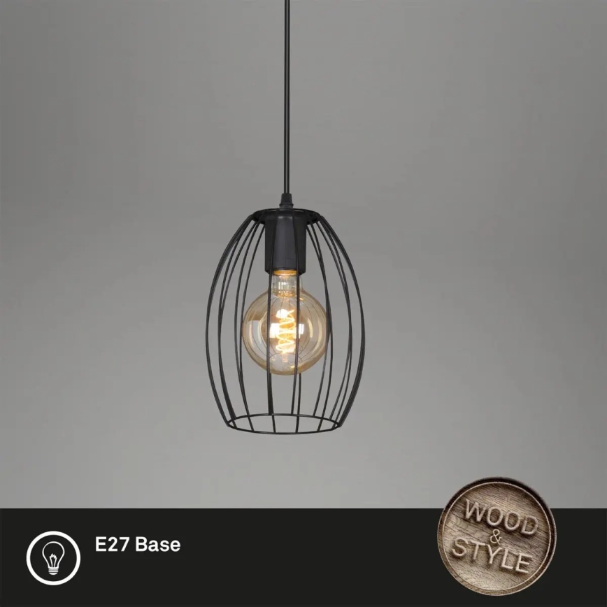 Luster na štapu 1xE27/60W/230V crni